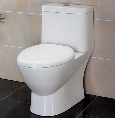 EAGO TB346 Elongated One Piece Dual Flush High Efficiency Low Flush White Toilet