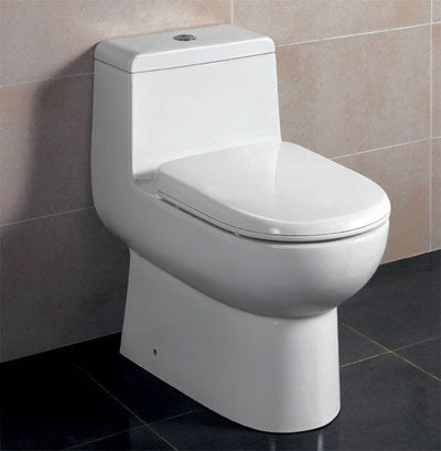 EAGO TB351 One Piece Dual Flush High Efficiency Low Flush White Toilet