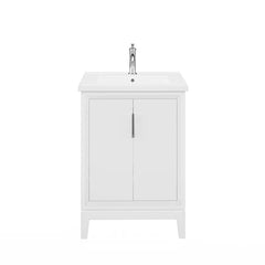 Water Creation Elise 24 In. Ceramic Countertop with Pulls and Knobs Vanity