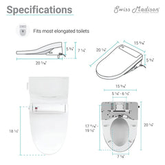 Swiss Madison Virage One-Piece Toilet with Vivante Smart Seat Bidet
